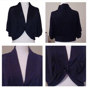 🌹Black Bolero Shrug Sweater with Short Sleeves and V-Neckline